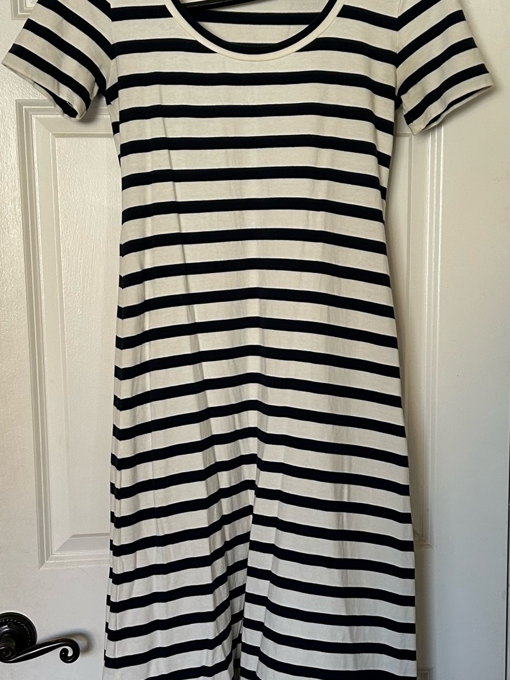 J. Crew Navy and White Striped Maxi Dress